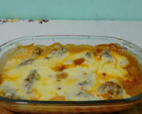 Carne com requeijão ao forno