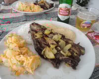 Costela ao bafo com alho e batatas