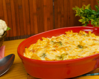Macarrão ao leite gratinado