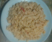 Macarrão com estrogonofe de frango rápido e fácil