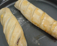 Pão semi folhado de presunto