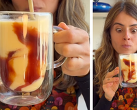 Já pensou em fazer chocolate quente de milho que também leva goiabada? Essa receita virou a minha bebida oficial do inverno!