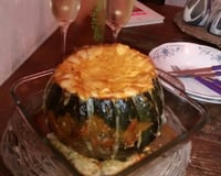 Abóbora Cabotia Recheada com Frango