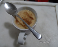 Arroz doce de açúcar queimado