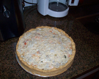 Quiche de camarão e palmito