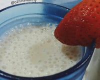 Smoothie de banana e morango com aveia