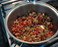 Macarrão rápido com beringela e mussarela