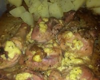 Frango assado com creme de cebola e maionese