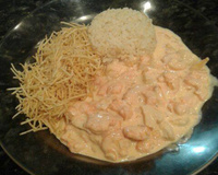 Estrogonofe de camarão