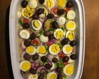 Bacalhau ao azeite e legumes