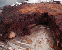 Bolo de chocolate com banana diferente