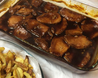 Costela de porco suína ao molho agridoce