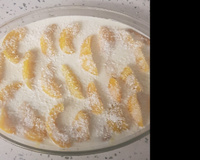 Torta de bolacha com pêssego