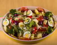 Bacalhau ao azeite e legumes