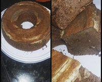 Bolo integral de chocolate e banana