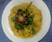 Rabada com polenta e agrião