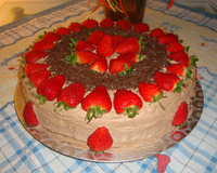 Bolo de chocolate com morango