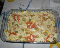 Pizza de pão de forma cremosa