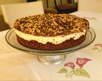 Cheesecake de paçoca e brigadeiro