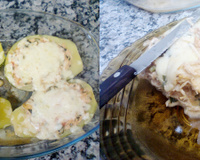 Abobrinha recheada com frango (Zapalito)