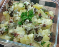 Batatas gratinadas com bacon