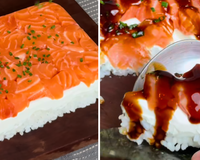 Descobri o sushi de travessa mais prático do mundo: com arroz de micro-ondas e zero erro, essa receita vai se tornar a sua favorita!
