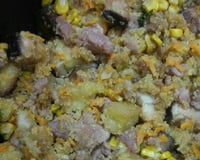 Torta de carne seca com banana da terra