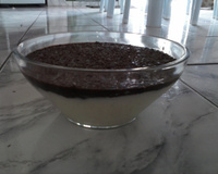 Doce gelado de coco com chocolate