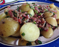 Batatas salteadas com pancetta