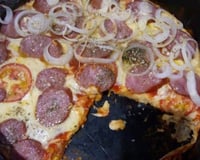 Pizza de arroz prática