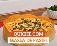 Quiche com massa de pastel
