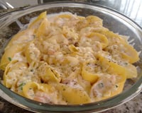 Conchiglioni recheado de camarão