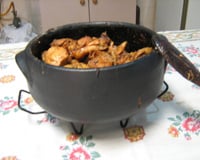 Frango caipira com polenta e cambuquira