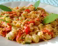 Salada de grão de bico com frango