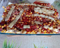 Arroz de forno com presunto e queijo