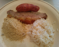 Costela seringada com farofa do pé do tempero