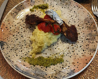 Risoto de tomate seco com molho pesto