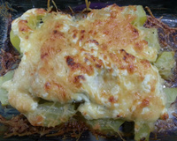 Filé de tilápia gratinado com batatas