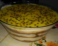 Pavê de chocolate com mousse de maracujá