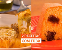 Polenta com carne moida