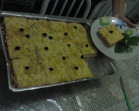 Torta de pão assada