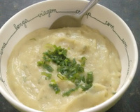 Sopa creme de batata doce e inhame