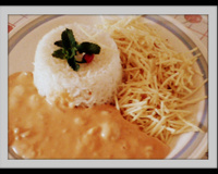 Estrogonofe de camarão