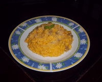 Risoto de carne seca com abóbora