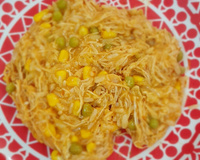 Risoto de frango com molho branco