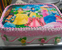 Bolo de aniversário de pêssego