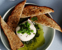 Burrata com molho pesto