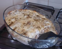 Batata gratinada com frango
