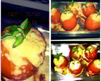 Tomate recheado com queijo