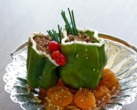 Pimentão recheado com carne moída